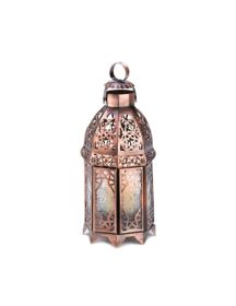 Moroccan Copper Candle Lantern - Decorative Lamp for Ambient Lighting