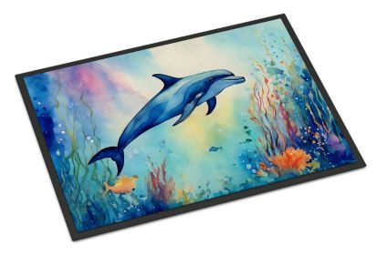 NEW Dolphin Doormat Front Door Mat Indoor Outdoor Rugs for Entryway, Non Slip Washable Low Pile, 18H X 27W