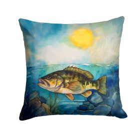 Smallmouth Bass Throw Pillow Machine Washable, Indoor Outdoor Decorative Pillow for Couch, Bed or Patio, 14Hx14W