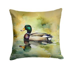 Mallard Throw Pillow Machine Washable, Indoor Outdoor Decorative Pillow for Couch, Bed or Patio, 14Hx14W (Default: Default)