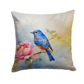 Bluebird Throw Pillow Machine Washable, Indoor Outdoor Decorative Pillow for Couch, Bed or Patio, 14Hx14W (Default: Default)