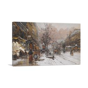 The Great Boulevards In Paris (Type: Standard Framed Canvas Print, size: 12" x 8" / 30cm x 20cm (approx))