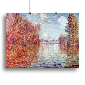 Autumn in Argenteuil by Monet Canvas Print or Poster (Type: Standard Framed Canvas Print, size: 40" x 26" / 100cm x 65cm (approx))